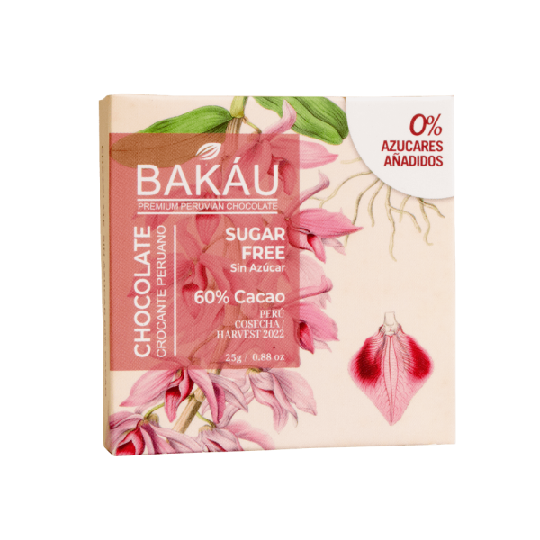 Barra de Chocolate Sin Azúcar 60% Cacao x 25g